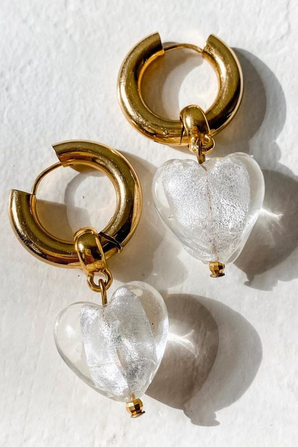 Heart of Glass Earrings - Crystal